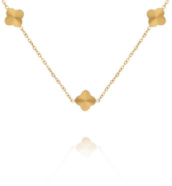 Naszyjnik z subtelnymi koniczynkami w kolorze złota NSY0882