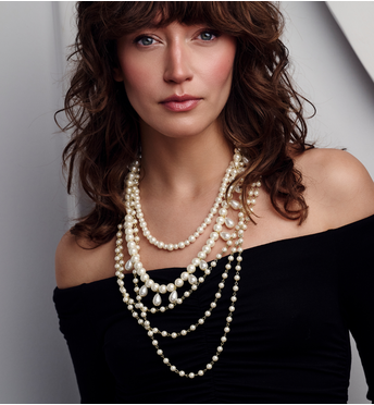 Naszyjnik z perłami długi NPE0279