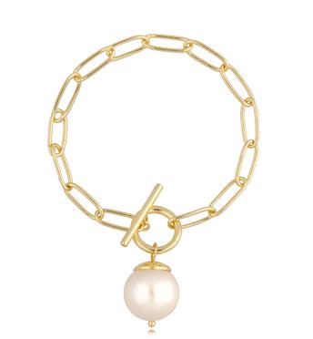 Bransoletka złoty łańcuch z perłą Yoko BRG0252