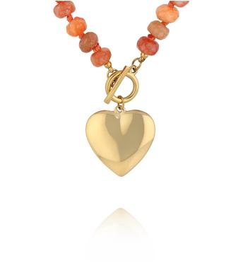 Naszyjnik z pomarańczowymi jadeitami NPA1495