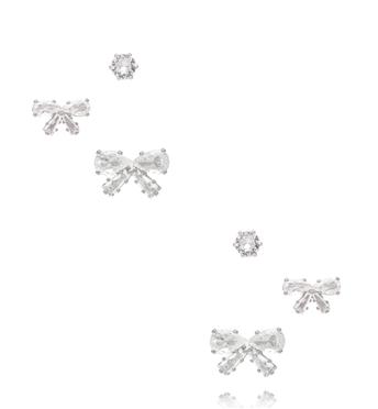 Zestaw kolczyków z cyrkoniami srebrny KMB0011