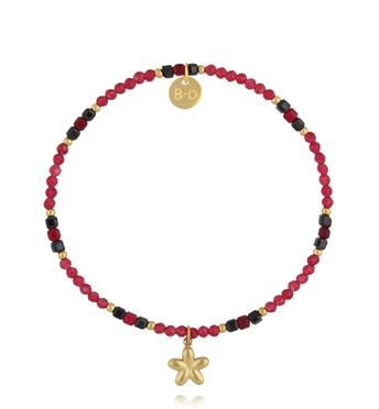 Bransoletka z jadeitu i zawieszką kwiatuszka BTW3527