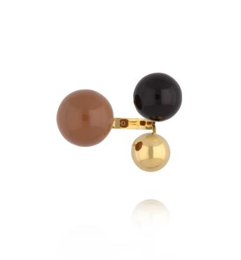 Pierścionek z kulkami w odcieniach brązu i czarnego PSA1091