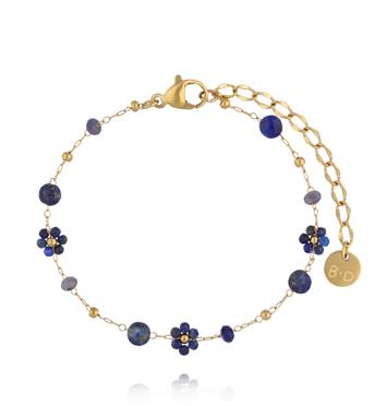 Bransoletka z lapisami z motywem kwiatków BSC2389