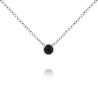 Naszyjnik z czarną cyrkonią srebrny NSA1482