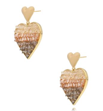 Kolczyki serca z kolorową mozaiką KLU0155