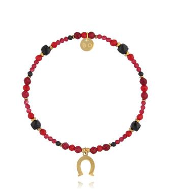 Bransoletka z jadeitami i turmalinami i zawieszką podkowy BTW3531