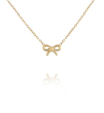 Naszyjnik z kokardką złoty NSY0791