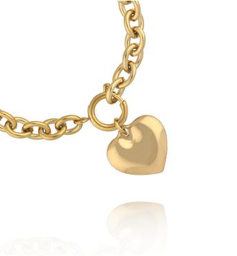 Bransoletka łańcuchowa z zawieszką w kształcie serca BEA0065