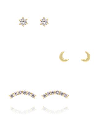 Zestaw kolczyków pozłacanych z cyrkoniami KLT0052