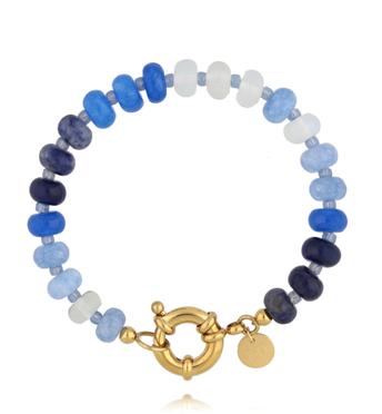 Bransoletka z błękitnych i granatowych jadeitów BSC2373