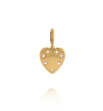 Charms złote serce z cyrkoniami CHA0099