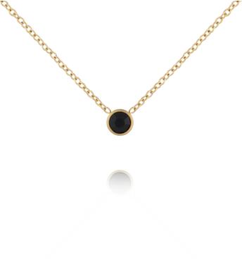 Naszyjnik z czarną cyrkonią złoty NSA1483