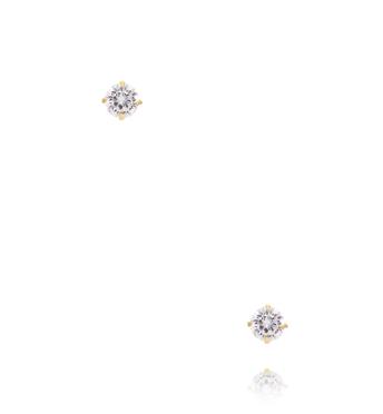 Zestaw kolczyków złotych – klasyczne cyrkonie KCA0192