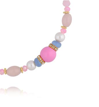 Naszyjnik w różowo-niebieskich tonacjach NSC0642