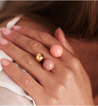 Pierścionek z kulkami emaliowany PSA1081