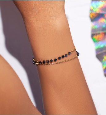 Bransoletka z granatowymi kryształkami Stunning  BSC1313