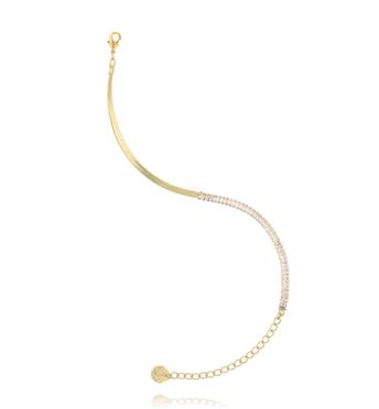 Bransoletka złota z kryształkami i żmijką BRG0278