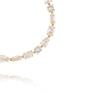 Bransoletka z transparentnymi kryształkami złota BSS0299