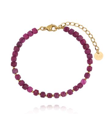 Bransoletka z fasetowanymi rubinami BPA0753