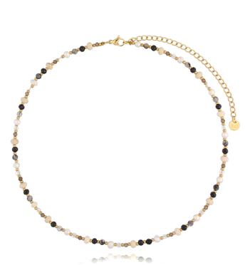 Naszyjnik beżowy z kamieniami naturalnymi Latifa NSC0365