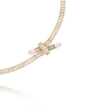 Naszyjnik typu choker z cyrkoniami i ozdobnym węzłem NS0379