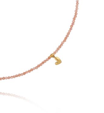 Naszyjnik z kamieniami słonecznymi i złotym sercem NTW1486