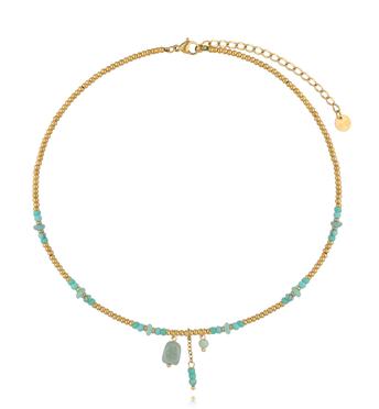 Naszyjnik z amazonitami i turkusami NTW1588