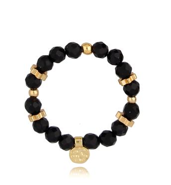 Pierścionek z czarnymi agatami Aradia PSC0298