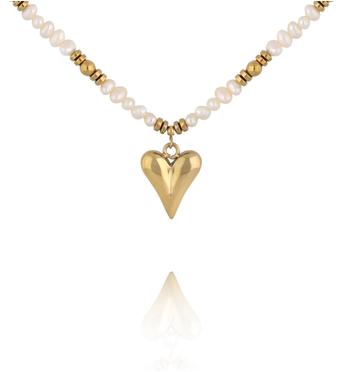 Naszyjnik z pereł z zawieszką w kształcie serca NSY0755