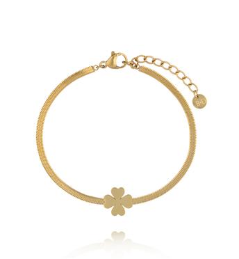 Bransoletka złota żmijka z koniczynką BEA0063