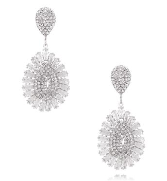 Kolczyki wiszące z kryształkami srebrne KLU0201