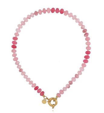 Naszyjnik z różowych jadeitów NSC0663