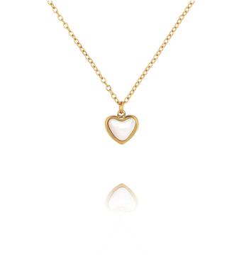 Naszyjnik z serduszkiem z masy perłowej NSY0847
