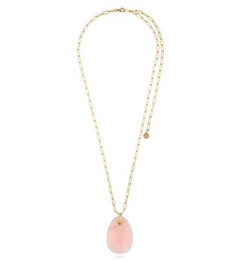Naszyjnik z z kwarcem różowym długi NSA1506