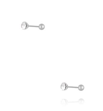 Kolczyki z bezbarwnym kryształem w srebrnej oprawie KCA0167