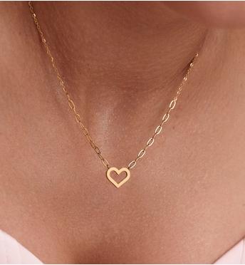 Zestaw biżuterii ze złotymi sercami ZN0232