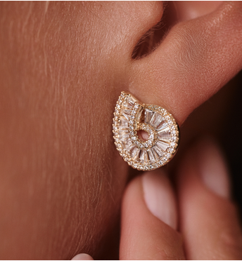 Kolczyki z kryształkami złote KSS2106