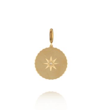 Charms złoty medalion z gwiazdką i cyrkonią CHA0111