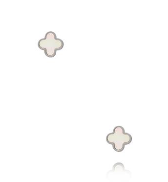 Kolczyki koniczynki z masą perłową srebrne KSA2576