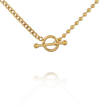 Naszyjnik z zapięciem toggle w kolorze złota NSY0896