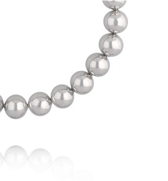 Naszyjnik z błyszczącymi srebrnymi kulkami NRG0546