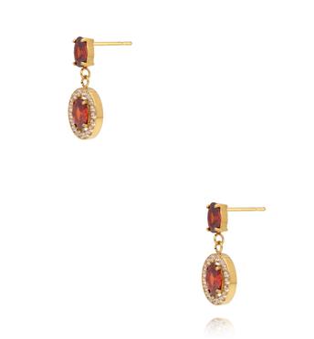 Kolczyki z czerwonymi i transparentnymi kryształami KSS2190