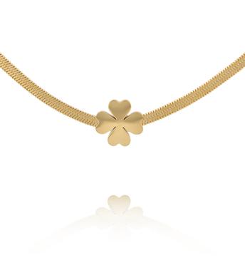 Naszyjnik złota żmijka z koniczynką NEA0049