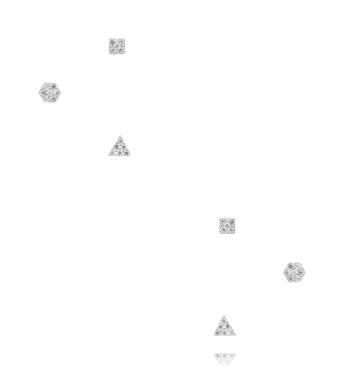 Zestaw kolczyków srebrnych – geometryczne kształty z cyrkoniami KCA0189