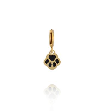 Charms psia łapka z czarna emalią CHA0194