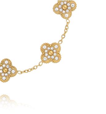 Bransoletka z koniczynkami i cyrkoniami złota BSY0524