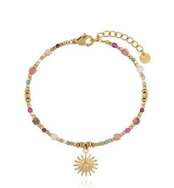 Bransoletka z kamieniami naturalnymi i słońcem BEA0093