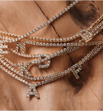 Naszyjnik typu tennis z literką N złoty NS0388