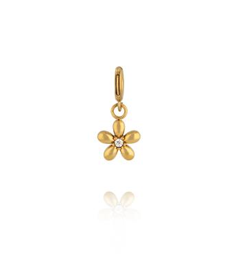 Charms złoty kwiatuszek z cyrkonią CHA0158